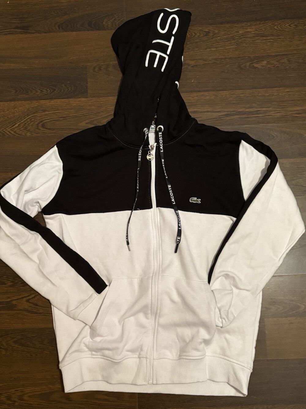 Rare Vintage Y2K Lacoste Zip Embroidered Hoodie Men’s Sz XL Check Measurements